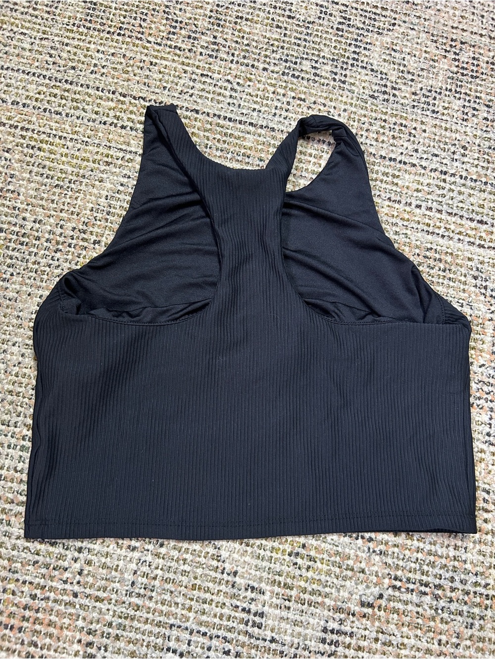 Old Navy Black Ribbed Racerback Crop Top - Picture 2 of 3
